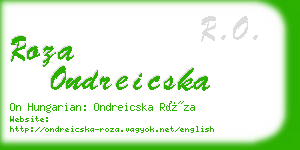 roza ondreicska business card